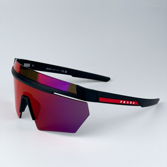 Prada Linea Rossa PS01YS 1BO02U BRAND NEW Sunglasses Matte Black Mirror Unisex - Picture 7 of 11
